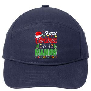 First Christmas As A Mamaw Santa Hat Pajama Xmas Gift 7-Panel Snapback Hat