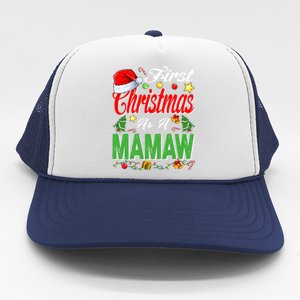 First Christmas As A Mamaw Santa Hat Pajama Xmas Gift Trucker Hat