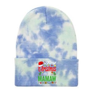 First Christmas As A Mamaw Santa Hat Pajama Xmas Gift Tie Dye 12in Knit Beanie