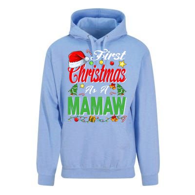 First Christmas As A Mamaw Santa Hat Pajama Xmas Gift Unisex Surf Hoodie