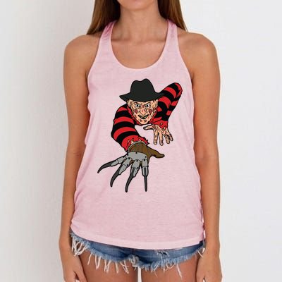 Freddy Creeping At You Women's Knotted Racerback Tank