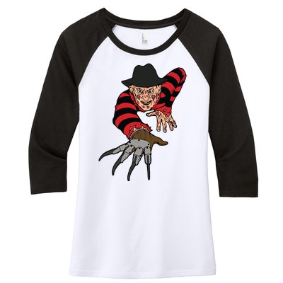 Freddy Creeping At You Women's Tri-Blend 3/4-Sleeve Raglan Shirt