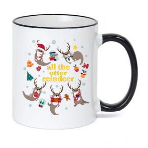 Funny Christmas All The Otter Reindeer 11oz Black Color Changing Mug