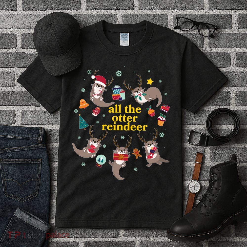 Funny Christmas All The Otter Reindeer Tall T-Shirt