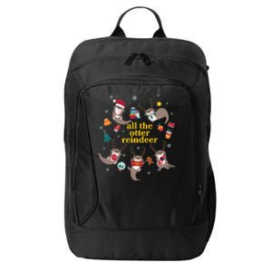 Funny Christmas All The Otter Reindeer City Backpack