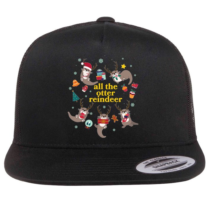 Funny Christmas All The Otter Reindeer Flatbill Hat