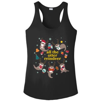 Funny Christmas All The Otter Reindeer Ladies PosiCharge Competitor Racerback Tank