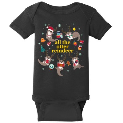 Funny Christmas All The Otter Reindeer Baby Bodysuit