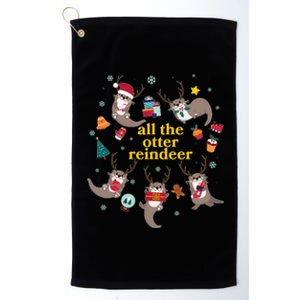 Funny Christmas All The Otter Reindeer Platinum Collection Golf Towel