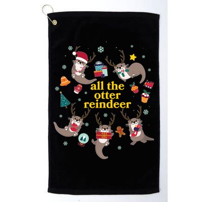 Funny Christmas All The Otter Reindeer Golf Towel
