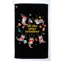 Funny Christmas All The Otter Reindeer Golf Towel