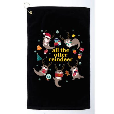 Funny Christmas All The Otter Reindeer Platinum Collection Golf Towel