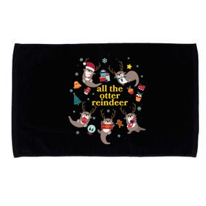 Funny Christmas All The Otter Reindeer Microfiber Hand Towel