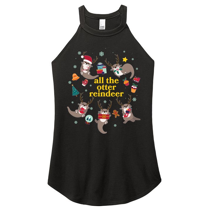 Funny Christmas All The Otter Reindeer Women's Perfect Tri Rocker Tank