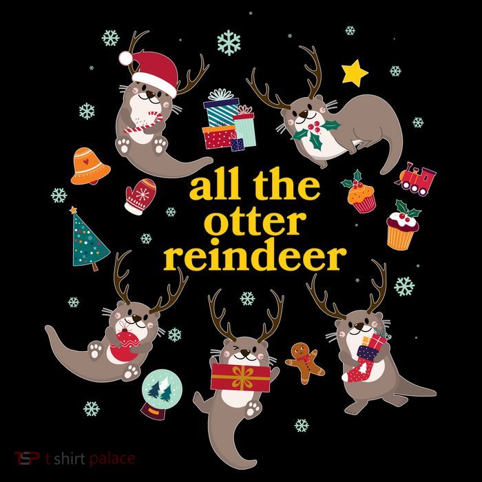 Funny Christmas All The Otter Reindeer Wool Snapback Cap