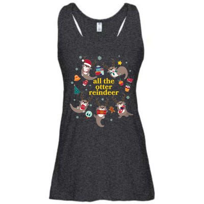 Funny Christmas All The Otter Reindeer Ladies Essential Flowy Tank