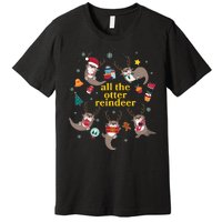 Funny Christmas All The Otter Reindeer Premium T-Shirt