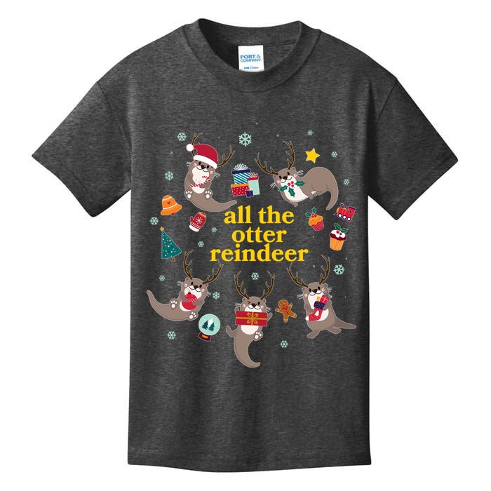 Funny Christmas All The Otter Reindeer Kids T-Shirt