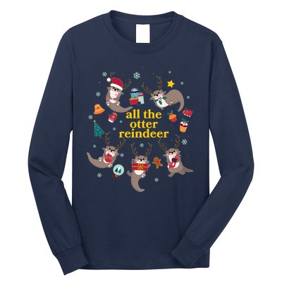 Funny Christmas All The Otter Reindeer Long Sleeve Shirt