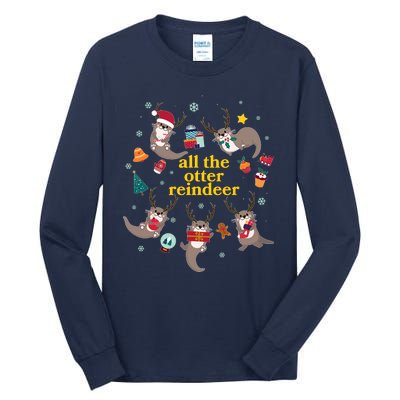 Funny Christmas All The Otter Reindeer Tall Long Sleeve T-Shirt