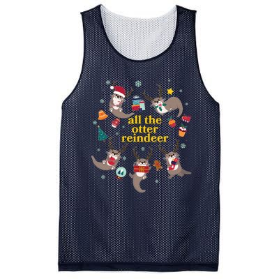 Funny Christmas All The Otter Reindeer Mesh Reversible Basketball Jersey Tank