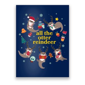 Funny Christmas All The Otter Reindeer Poster