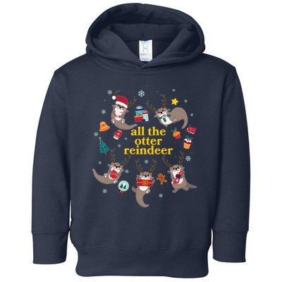 Funny Christmas All The Otter Reindeer Toddler Hoodie