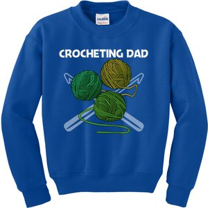 Funny Crocheting Art For Dad Crochet Handicraft Lovers Funny Gift Kids Sweatshirt