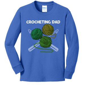 Funny Crocheting Art For Dad Crochet Handicraft Lovers Funny Gift Kids Long Sleeve Shirt