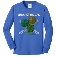 Funny Crocheting Art For Dad Crochet Handicraft Lovers Funny Gift Kids Long Sleeve Shirt