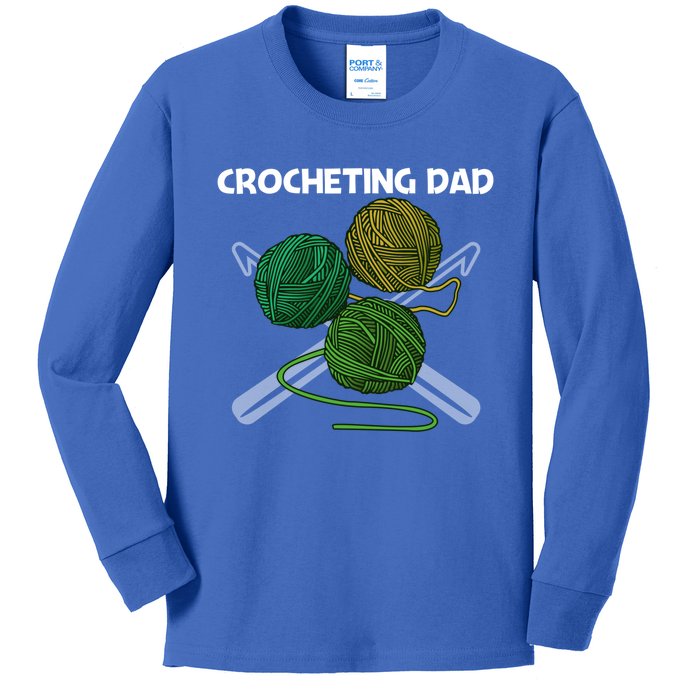 Funny Crocheting Art For Dad Crochet Handicraft Lovers Funny Gift Kids Long Sleeve Shirt