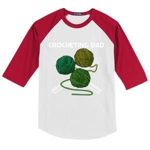 Funny Crocheting Art For Dad Crochet Handicraft Lovers Funny Gift Kids Colorblock Raglan Jersey