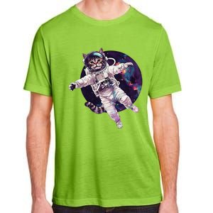 Funny Cat Astronaut In Space Gift Adult ChromaSoft Performance T-Shirt