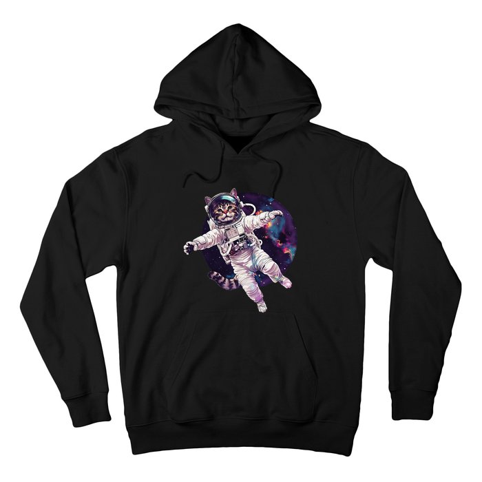 Funny Cat Astronaut In Space Gift Hoodie