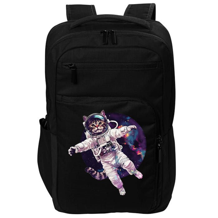 Funny Cat Astronaut In Space Gift Impact Tech Backpack