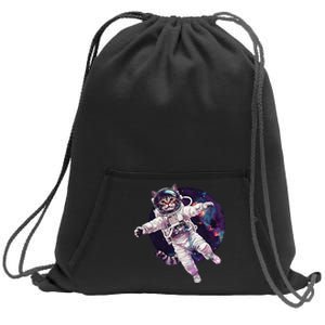 Funny Cat Astronaut In Space Gift Sweatshirt Cinch Pack Bag