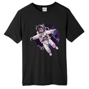 Funny Cat Astronaut In Space Gift Tall Fusion ChromaSoft Performance T-Shirt