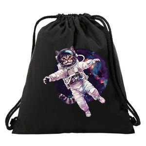 Funny Cat Astronaut In Space Gift Drawstring Bag