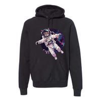 Funny Cat Astronaut In Space Gift Premium Hoodie