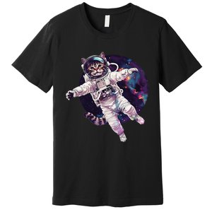 Funny Cat Astronaut In Space Gift Premium T-Shirt