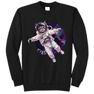 Funny Cat Astronaut In Space Gift Tall Sweatshirt