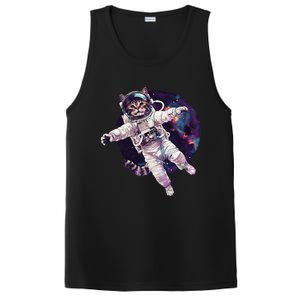 Funny Cat Astronaut In Space Gift PosiCharge Competitor Tank