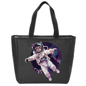 Funny Cat Astronaut In Space Gift Zip Tote Bag