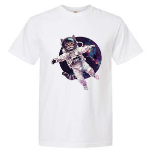 Funny Cat Astronaut In Space Gift Garment-Dyed Heavyweight T-Shirt