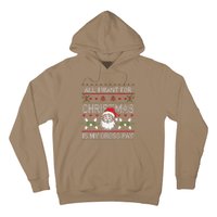 Funny Christmas All I Want Is My Gross Pay Funny Holiday Hoodie