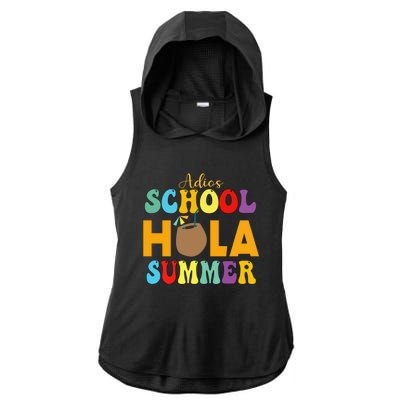 Funny Cute Adios School Hola Summer Lovley Groovy Design Cool Gift Ladies PosiCharge Tri-Blend Wicking Draft Hoodie Tank