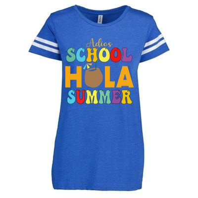 Funny Cute Adios School Hola Summer Lovley Groovy Design Cool Gift Enza Ladies Jersey Football T-Shirt