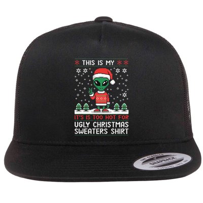 Funny Christmas Alien Ugly Christmas Sweater Alien Face Flatbill Hat