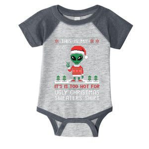 Funny Christmas Alien Ugly Christmas Sweater Alien Face Infant Baby Jersey Bodysuit