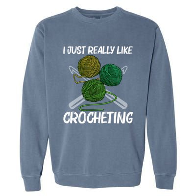 Funny Crocheting Art Crochet Handicraft Lovers Gift Garment-Dyed Sweatshirt